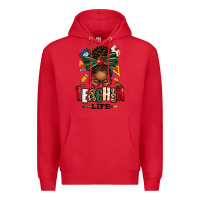 Red teacher life afro messy bun Premium Hoodie - texasbilliewilder