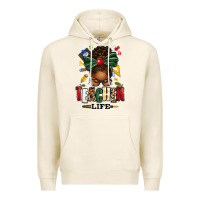Tofu teacher life afro messy bun Premium Hoodie - texasbilliewilder