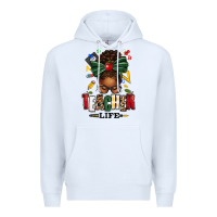 White teacher life afro messy bun Premium Hoodie - texasbilliewilder
