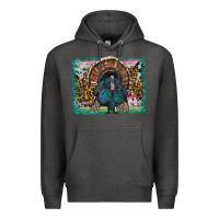Charcoal Heather thanksgiving turkey with background Premium Hoodie - RanaPortraitStore