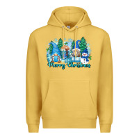 Antique Gold merry christmas snowman gnomes Premium Hoodie - Zillion Design Studio