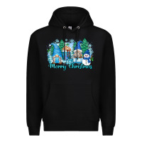 Black merry christmas snowman gnomes Premium Hoodie - Zillion Design Studio