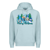 Blue Mist merry christmas snowman gnomes Premium Hoodie - Zillion Design Studio