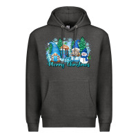 Charcoal Heather merry christmas snowman gnomes Premium Hoodie - Zillion Design Studio