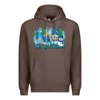 Coffee merry christmas snowman gnomes Premium Hoodie - Zillion Design Studio