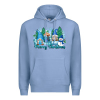 Colony Blue merry christmas snowman gnomes Premium Hoodie - Zillion Design Studio