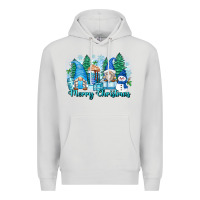 Dove Grey merry christmas snowman gnomes Premium Hoodie - Zillion Design Studio