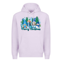 Lilac merry christmas snowman gnomes Premium Hoodie - Zillion Design Studio
