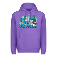 Purple merry christmas snowman gnomes Premium Hoodie - Zillion Design Studio