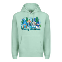 Seafoam merry christmas snowman gnomes Premium Hoodie - Zillion Design Studio