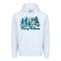 White merry christmas snowman gnomes Premium Hoodie - Zillion Design Studio