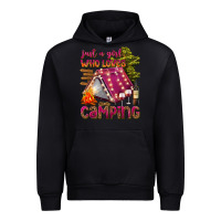 Black just a girl who loves camping Urban Hoodie - texasbilliewilder