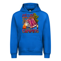 Cobalt just a girl who loves camping Urban Hoodie - texasbilliewilder