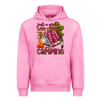 Fuchsia Pink just a girl who loves camping Urban Hoodie - texasbilliewilder