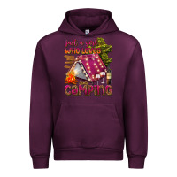 Mauve Wine just a girl who loves camping Urban Hoodie - texasbilliewilder