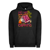 Pigment Black just a girl who loves camping Urban Hoodie - texasbilliewilder