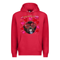 Cardinal Valentine's day havanese dog Premium Hoodie - RanaPortraitStore