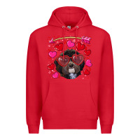 Red Valentine's day havanese dog Premium Hoodie - RanaPortraitStore
