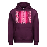 Mauve Wine Breast Cancer Brushstrokes Urban Hoodie - RanaPortraitStore