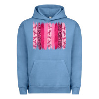 Pigment Pebble Blue Breast Cancer Brushstrokes Urban Hoodie - RanaPortraitStore