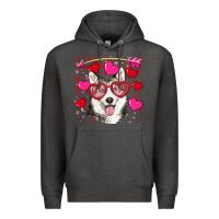 Charcoal Heather Valentine's day husky Premium Hoodie - RanaPortraitStore