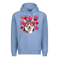 Colony Blue Valentine's day husky Premium Hoodie - RanaPortraitStore