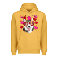 Mustard Valentine's day husky Premium Hoodie - RanaPortraitStore