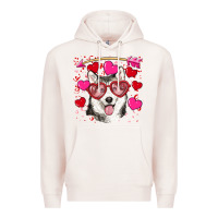 Pale Pink Valentine's day husky Premium Hoodie - RanaPortraitStore