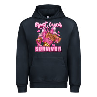 Navy Breast Cancer survivor afro girl sneakers Urban Hoodie - RanaPortraitStore