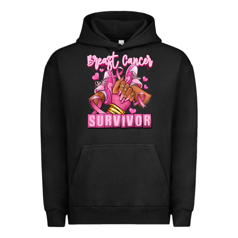 Breast Cancer Survivor Afro Girl Sneakers Urban Hoodie by RanaPortraitStore | Teevron