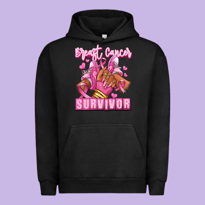 Urban Hoodie Breast Cancer survivor afro girl sneakers