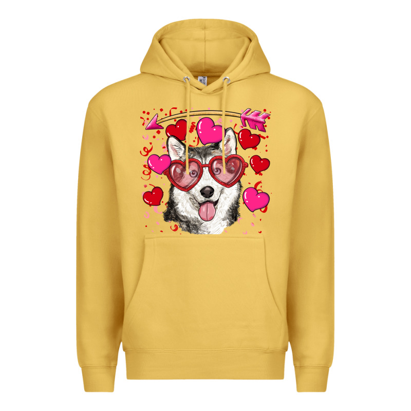 Valentine's Day Husky Premium Hoodie by RanaPortraitStore | Teevron