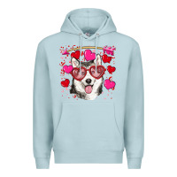 Blue Mist Valentine's day husky Premium Hoodie - RanaPortraitStore