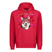 Cardinal Valentine's day husky Premium Hoodie - RanaPortraitStore
