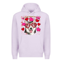 Lilac Valentine's day husky Premium Hoodie - RanaPortraitStore