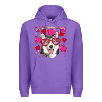Purple Valentine's day husky Premium Hoodie - RanaPortraitStore