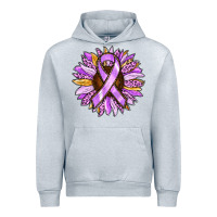 Heather Grey Cancer Awareness Sunflower Urban Hoodie - RanaPortraitStore