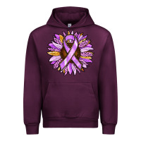 Mauve Wine Cancer Awareness Sunflower Urban Hoodie - RanaPortraitStore