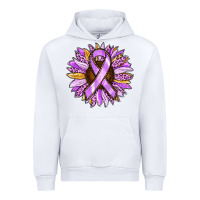 White Cancer Awareness Sunflower Urban Hoodie - RanaPortraitStore
