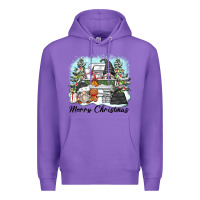 Purple merry christmas gnomes Premium Hoodie - Zillion Design Studio