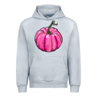 Heather Grey Breast Cancer Awareness Pink Pumpkin Urban Hoodie - RanaPortraitStore