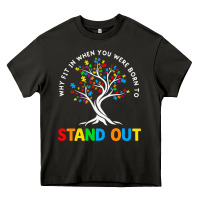 Asphalt Why Fit In Autism Awareness Heavy Core Tee - CowhideDigitalArt