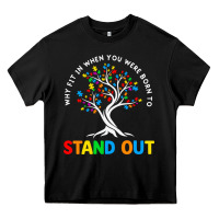 Black Why Fit In Autism Awareness Heavy Core Tee - CowhideDigitalArt