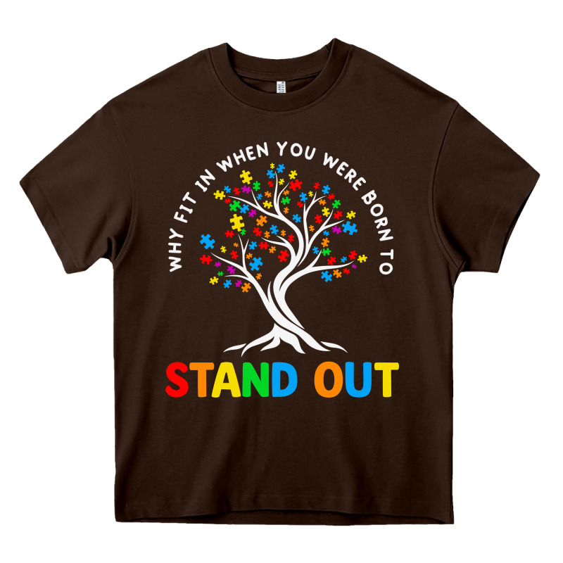 Why Fit In Autism Awareness Heavy Core Tee by CowhideDigitalArt | Teevron