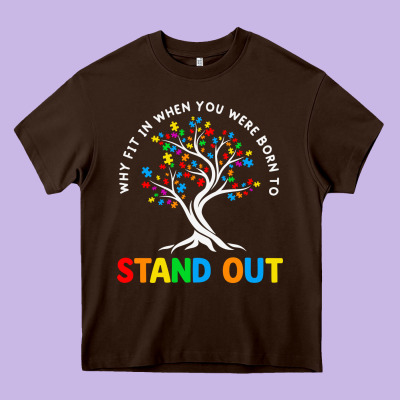 Why Fit In Autism Awareness Heavy Core Tee Designed By Cowhidedigitalart