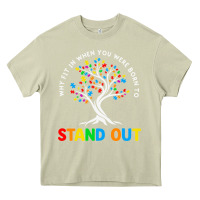 Mossy Why Fit In Autism Awareness Heavy Core Tee - CowhideDigitalArt