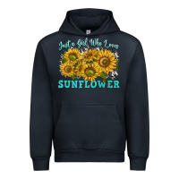 Navy just a girl who loves sunflower Urban Hoodie - texasbilliewilder