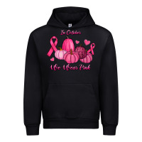 Black In October We Wear Pink Pumpkins Urban Hoodie - RanaPortraitStore