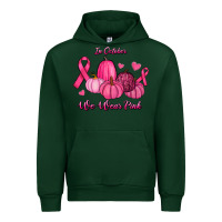 Forest Green In October We Wear Pink Pumpkins Urban Hoodie - RanaPortraitStore