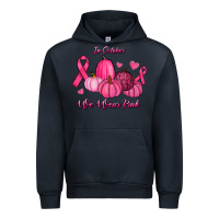 Navy In October We Wear Pink Pumpkins Urban Hoodie - RanaPortraitStore